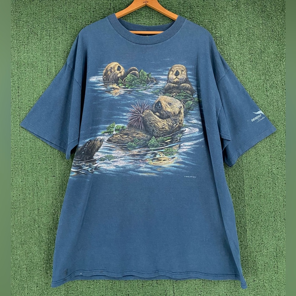 VTG 90’s Habitat Sea Otters Double Sided Single Stitch Distressed T-Shirt SZ 2XL